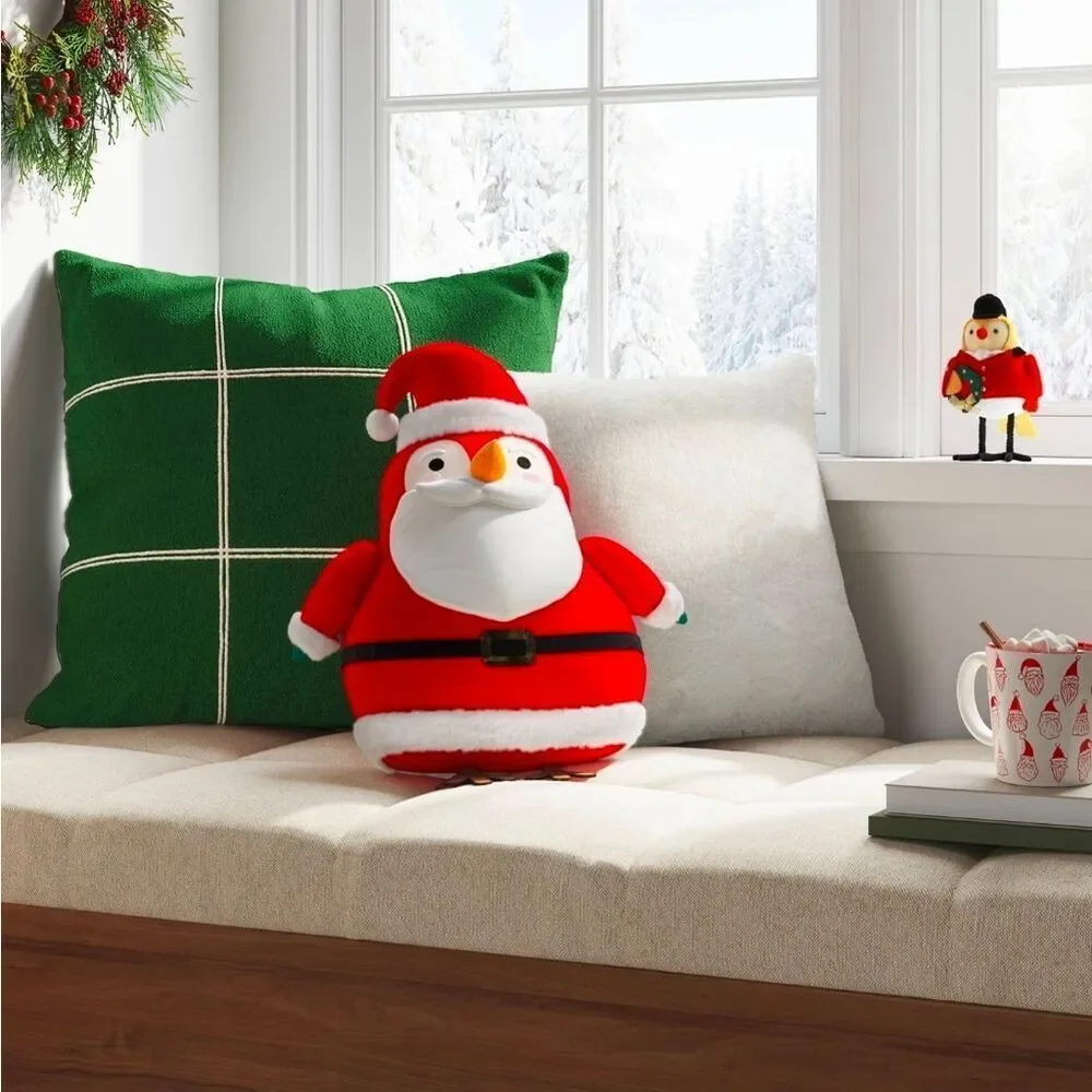 Target Wondershop 2025 Featherly Friends Christmas Santa Bird Plush Throw Pillow